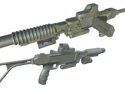 39-Cornershot-GL-gun model 3d game ready model Low-poly 3D model Low-poly 3D model