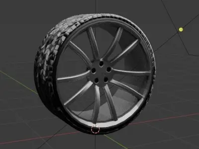 realistic sport tire with texture and materials ready low poly Low-poly 3D model