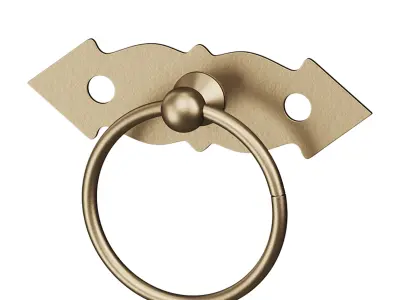 Ring Pull Cabinet Door Drawer Wrought Iron Black 3D model