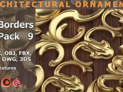 5 Borders Ornamental Pack 9 3D model