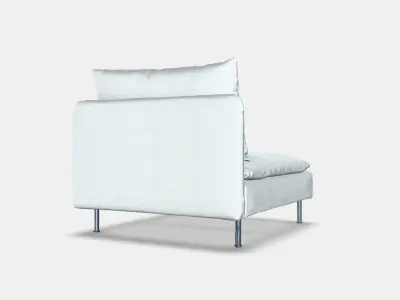 SODERHAMN 1-seater section Low-poly 3D model