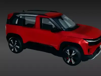 Tata Sierra 2025 3D Toy Model  SUV Car 3D Mode Red Luxury  Low-poly 3D model