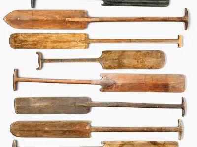 Boating Oars From Kerala 3D model