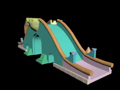 Medieval bridge 40 3D print model 3D model