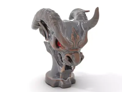 Dark Demon Bust model pack Low-poly 3D model