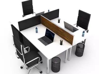 3D office work and meeting table 03 Low-poly 3D model