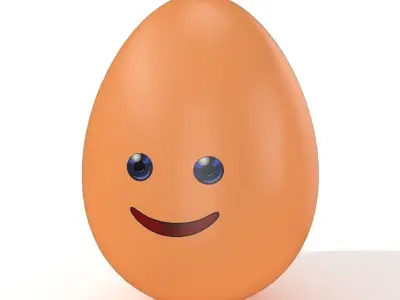Egg Cracked Emoji N008 Low-poly 3D model