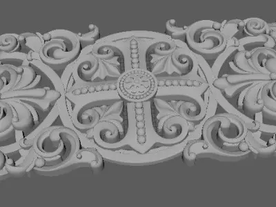 Central decor ornament for furniture 3D model 644