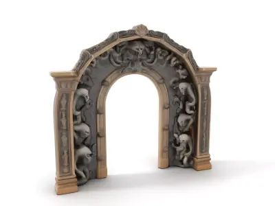 Gothic Skull Archway model pack Low-poly 3D model