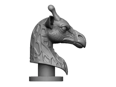 giraffe head 3D print model