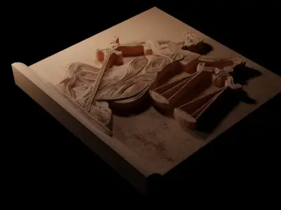 Scales of Justice Sandcasting Bas High Relief CNC 3D print model