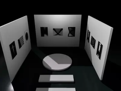 Art Gallery in Unreal Engine Low-poly 3D model