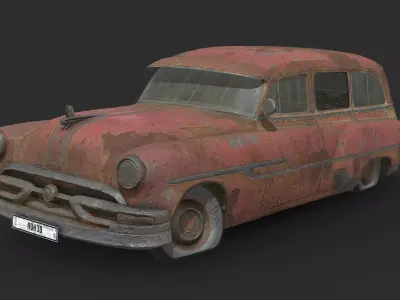 Abandoned Car - Pontiac Chieftain Wagon Low-poly 3D model