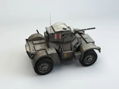 Low Poly Daimler MK II armored car Low-poly 3D model