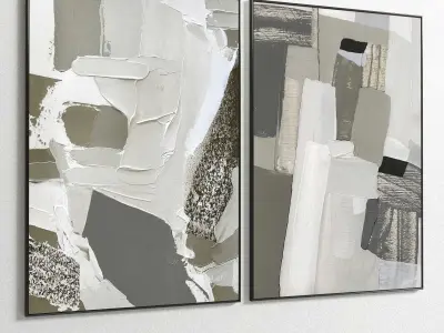 Plaster Two Photo Frame 171 Low-poly 3D model