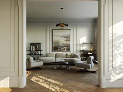 livingroom glorious and calming Low-poly 3D model