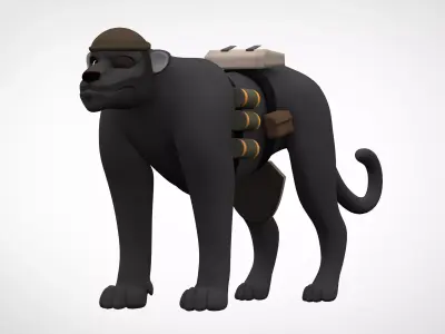 TF2 Demoman Panther Low-poly 3D model