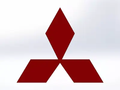 mitsubishi logo 3D print model