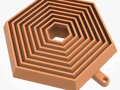 Hexagonal Key Chain Decoration 3D print model