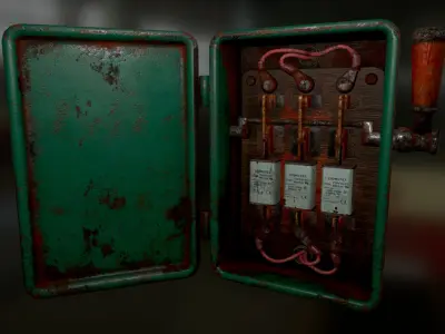 Animated Fuse Panel Low-poly 3D model