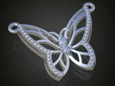 Butterfly Pendant  3D 0123 printable model11 3D print model