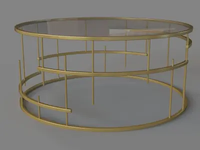 Tiffany Coffee Table Gold 3D model