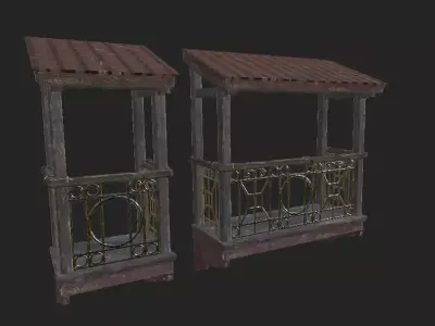Balcony  Low-poly 3D model