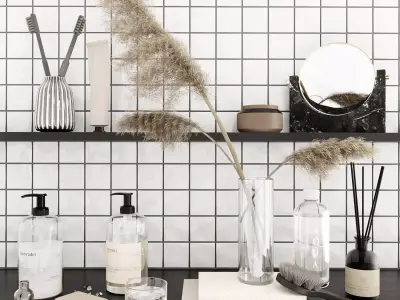 Minimalist bathroon set 3D model