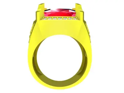 Luxury Oval Halo Gemstone Ring for Men  4932 3D print model