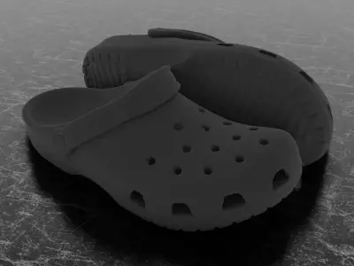 CROCS 3D FLIP-FLOP - BLACK - SLIPPERS Low-poly 3D model