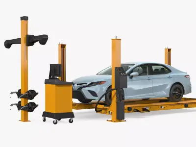 Wheel Alignment Equipment Generic with Car 3D model