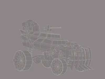 Apocalyptic  Racing 3D Model Low Poly 3D Model Low-poly 3D model