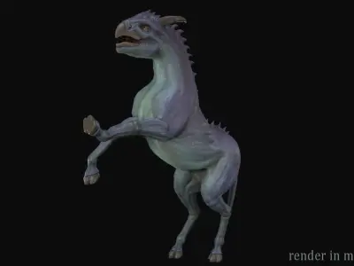 Horse creature Low-poly 3D model