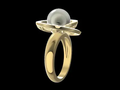 spiral pearl ring  3D print model