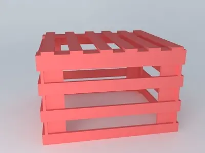 caixote-palets wooden crate Free 3D model