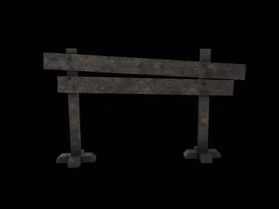 Wooden Barricade Free low-poly 3D model