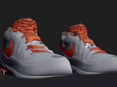 Grey with red laces runners Free 3D model