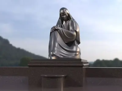 Monument to the Grieving Mother  Uzbekistan 3D model