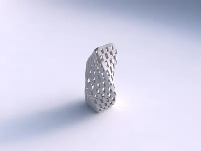 Vase twisted bent quadratic with checker grid lattice 3D print model