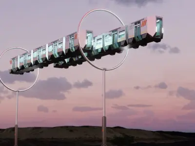 Sci-fi levitating Monorail 002 3D model