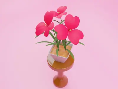 3D flower pot Low-poly 3D model