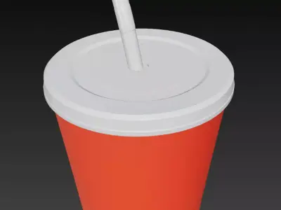 Red Soda Cup Low-poly 3D model