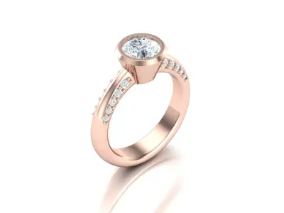 Solitare Women Diamond Ring 3D print model