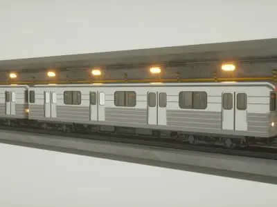 Subway car and Tunnel  3D model
