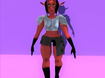 Female Demon Low-poly 3D model