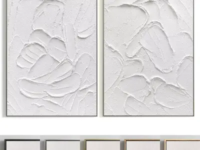 Plaster Two Photo Frame 266 Low-poly 3D model