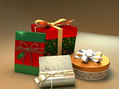 Presents Pack 01 Low-poly 3D model