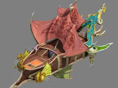 Game Ancient - Barracks Battleship 3D model