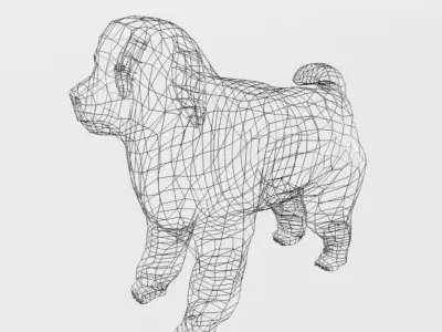Old English Sheepdog Low-poly 3D model