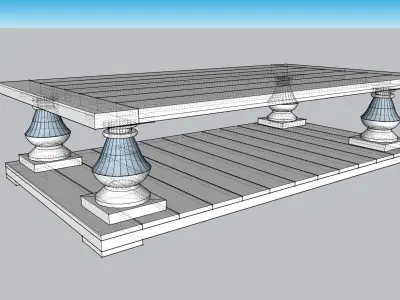 Wooden Stool 3D model